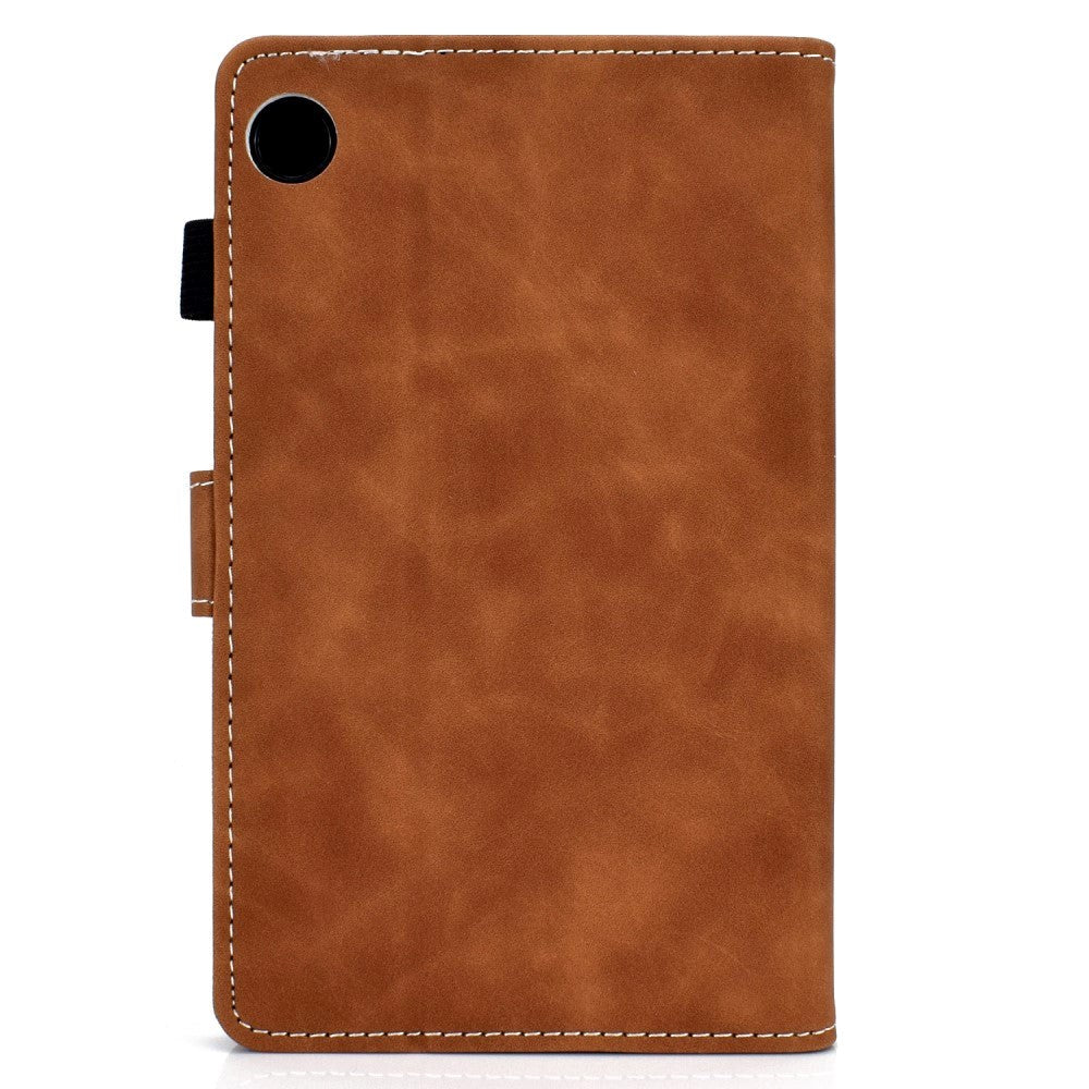 Samsung Galaxy Tab A8 10.5 (2021) Leather Flip Case w. Pencil Holder & Card Holder - Brown