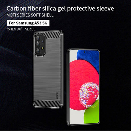 Samsung Galaxy A53 (5G) Mofi Brewed Carbon Fiber Flexible Plastic Case - Black