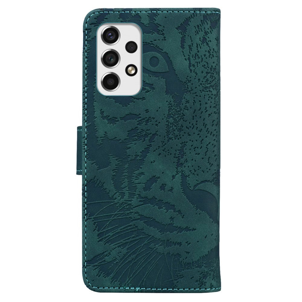 Samsung Galaxy A53 (5G) Leather Wallet Case - Tiger Print - Green