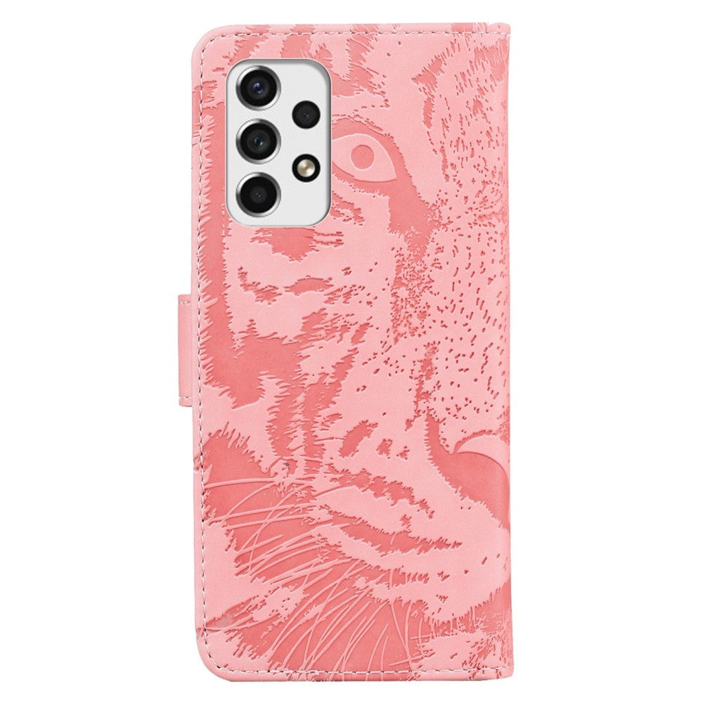 Samsung Galaxy A53 (5G) Leather Wallet Case - Tiger Print - Pink