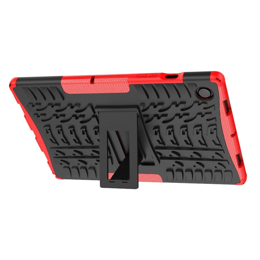 Samsung Galaxy Tab A8 10.5" (2021) Tough Case w. Tyre Design & Stand Function - Black & Red