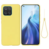 Samsung Galaxy A03 Liquid Silicone Case w. Strap - Yellow