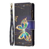 Samsung Galaxy A73 (5G) Leather Case w. Large Wallet - gold butterfly