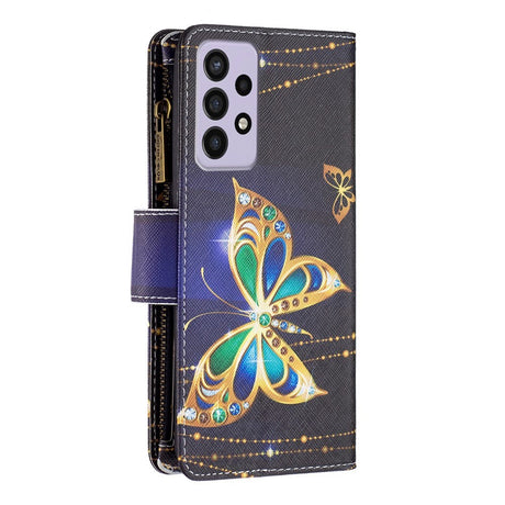 Samsung Galaxy A73 (5G) Leather Case w. Large Wallet - gold butterfly