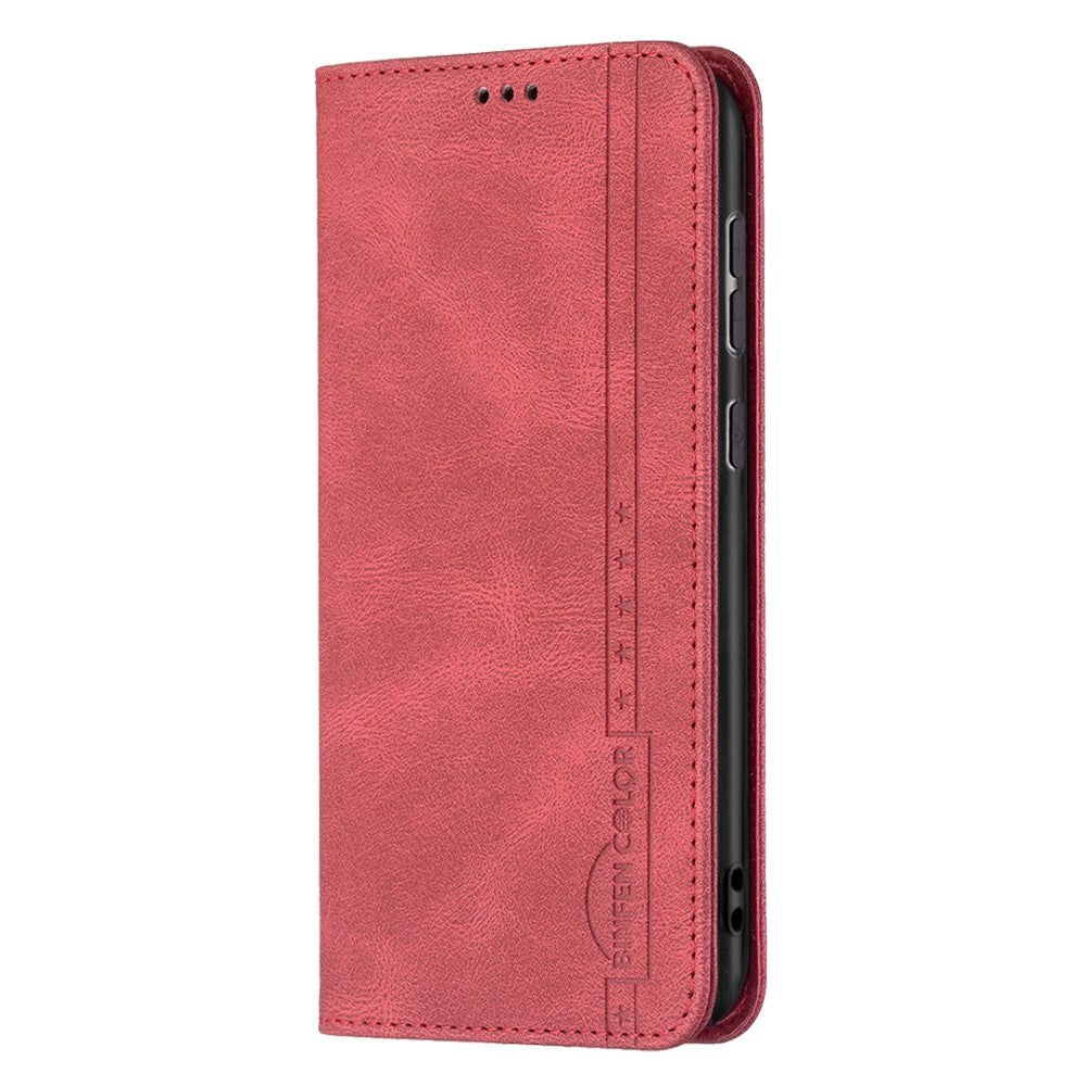 Samsung Galaxy A73 (5G) Binfen Soft Leather Wallet Case - Integrated Magnet - Red