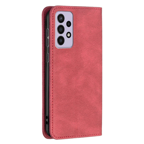 Samsung Galaxy A73 (5G) Binfen Soft Leather Wallet Case - Integrated Magnet - Red