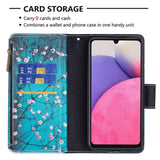 Samsung Galaxy A33 (5G) Leather Case w. Large Wallet - Flowering