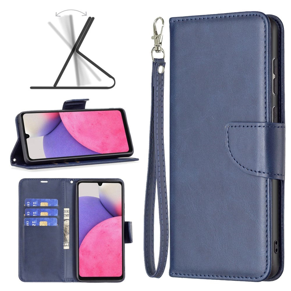 Samsung Galaxy A33 (5G) Leather Wallet Case & Strap - Blue