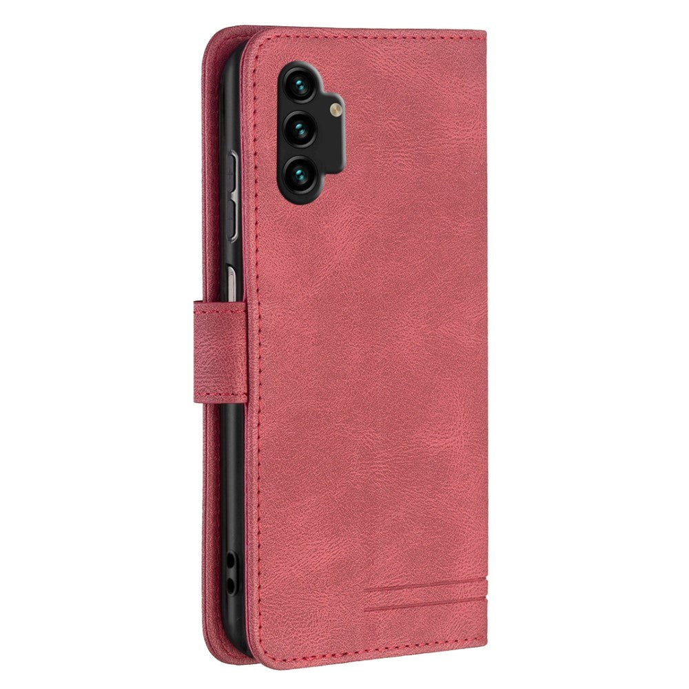 Samsung Galaxy A13 (4G) Binfin Soft Leather Wallet Case - Red