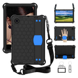 Samsung Galaxy Tab A8 10.5 "(2021) Kids Case w. Shoulder Strap - Beehive Pattern - Black / Blue