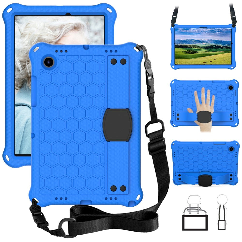 Samsung Galaxy Tab A8 10.5 "(2021) Kids Case w. Shoulder Strap - hive pattern - Blue