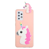 Samsung Galaxy A73 (5G) Flexible Plastic Case with unicorn figure - Pink