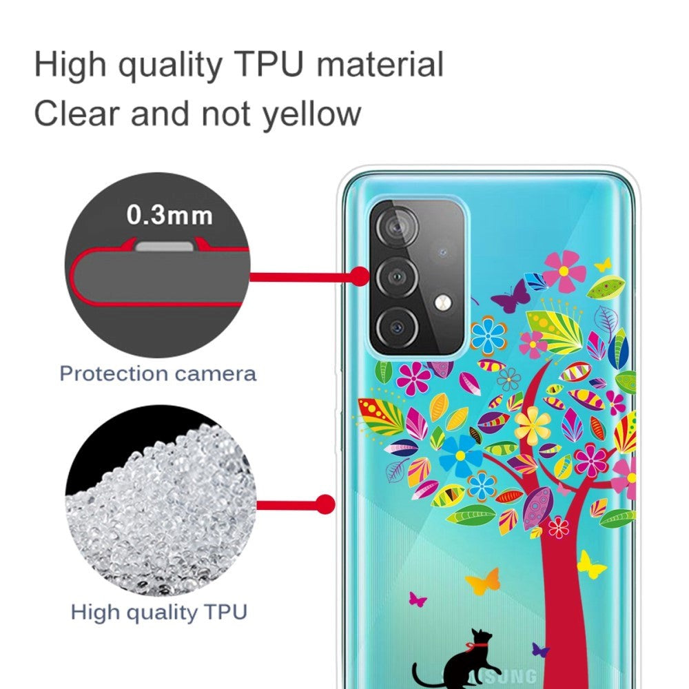 Samsung Galaxy A23 / A23 (5G) Flexible Cover in TPU Plastic - Cat and Tree