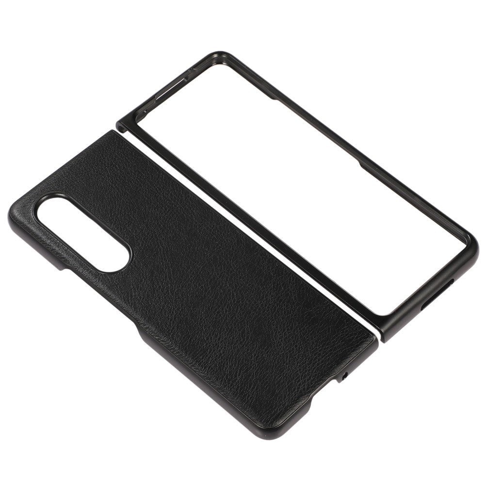 Samsung Galaxy Z Fold4 5G Litchi Leather Case - Black