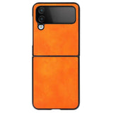 Samsung Galaxy Z Flip4 (5G) Hybrid Litchi Back Case - Orange