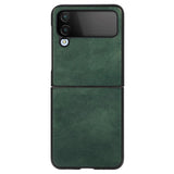 Samsung Galaxy Z Flip4 (5G) Hybrid Litchi Back Case - Green