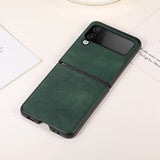 Samsung Galaxy Z Flip4 (5G) Hybrid Litchi Back Case - Green