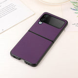 Samsung Galaxy Z Flip4 (5G) Hybrid Back Case - Litchi Texture - Purple