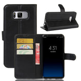 Samsung Galaxy S8+ (S8 Plus) Soft Pouch Leather Wallet Case Black