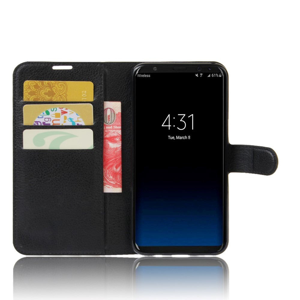 Samsung Galaxy S8+ (S8 Plus) Soft Pouch Leather Wallet Case Black