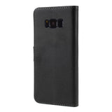 Samsung Galaxy S8 Glossy Leather Wallet Case - Black