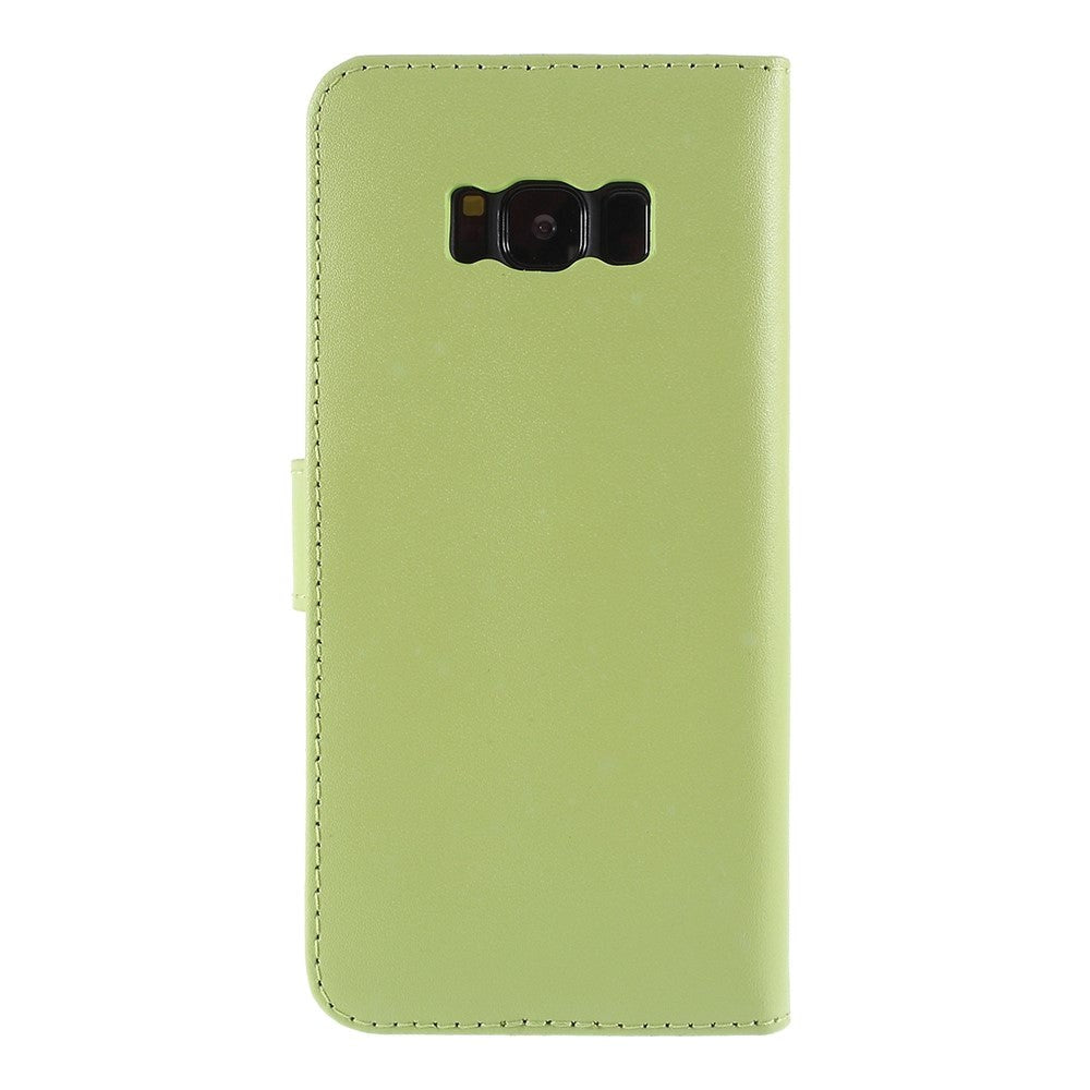 Samsung Galaxy S8 Glossy Leather Wallet Case - Green