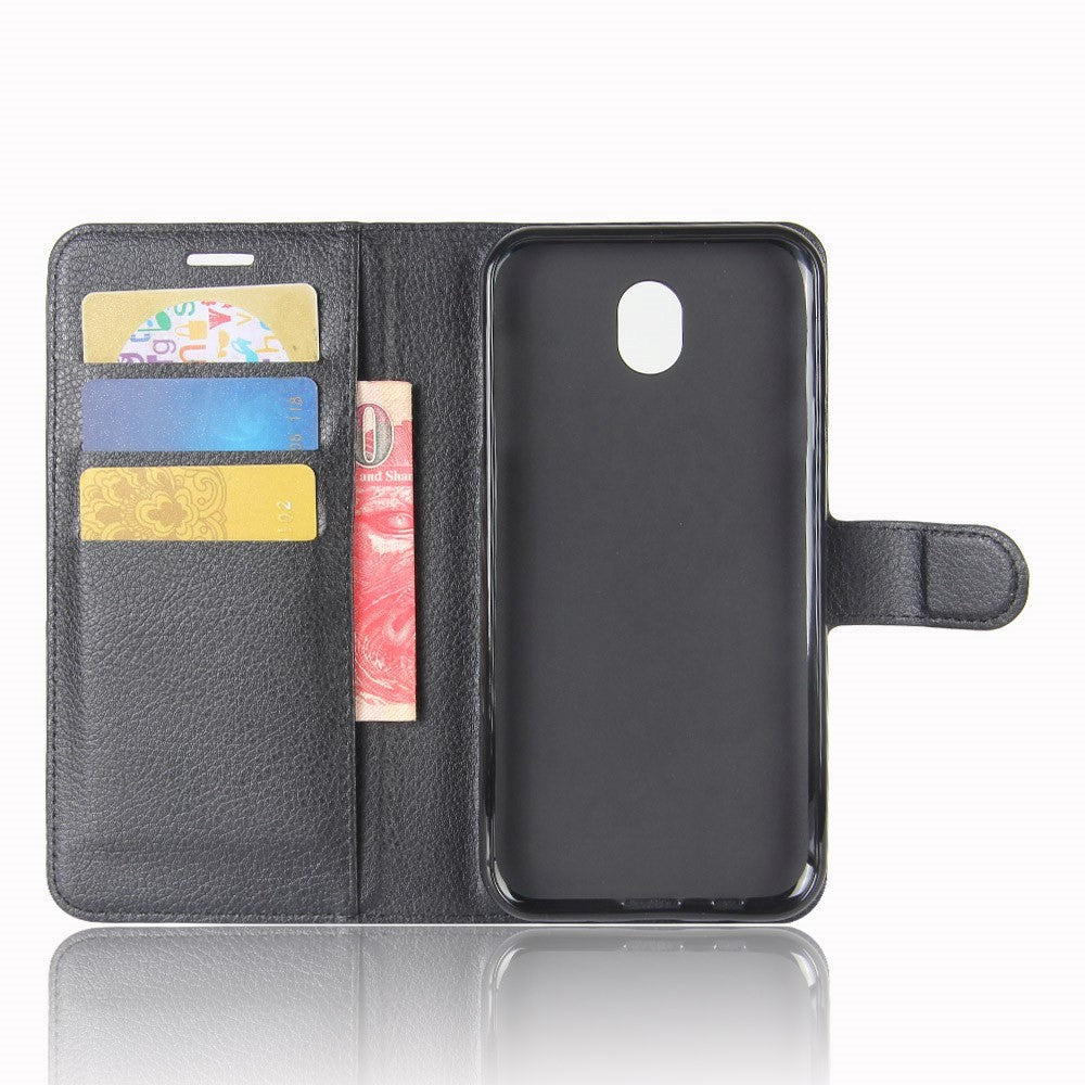 Samsung Galaxy J5 (2017) Soft Pouch Leather Wallet Case Black