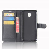 Samsung Galaxy J3 (2017) Soft Pouch Leather Wallet Case Black