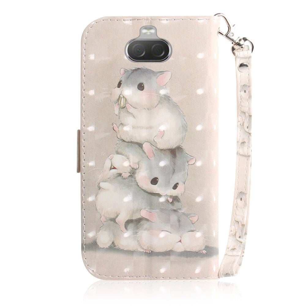 Sony Xperia 10 Light Spot Leather Flip Case - Cute Hamsters