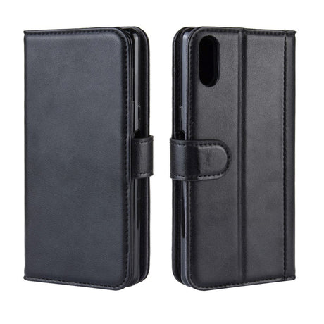 Sony Xperia L3 Leather Wallet Case - Black