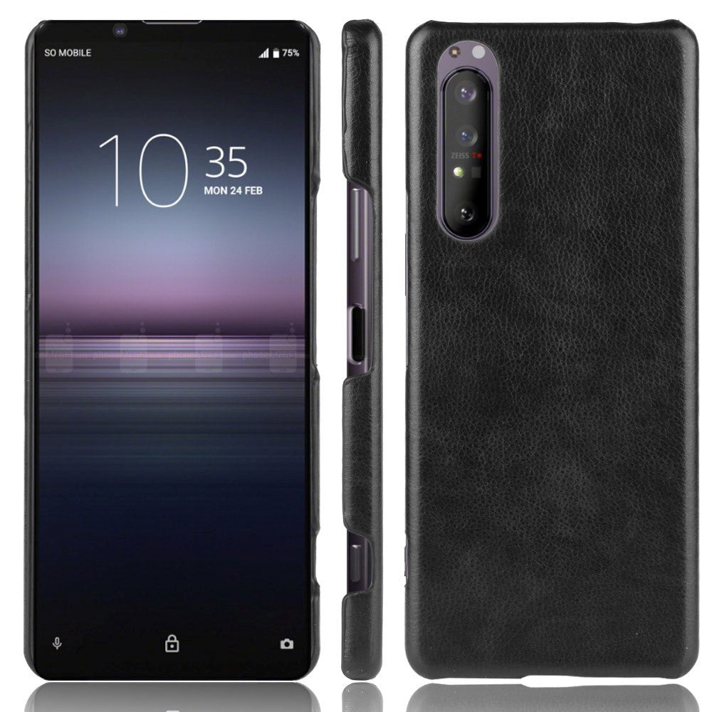 Sony Xperia 1 II Leather Case Plastic Black