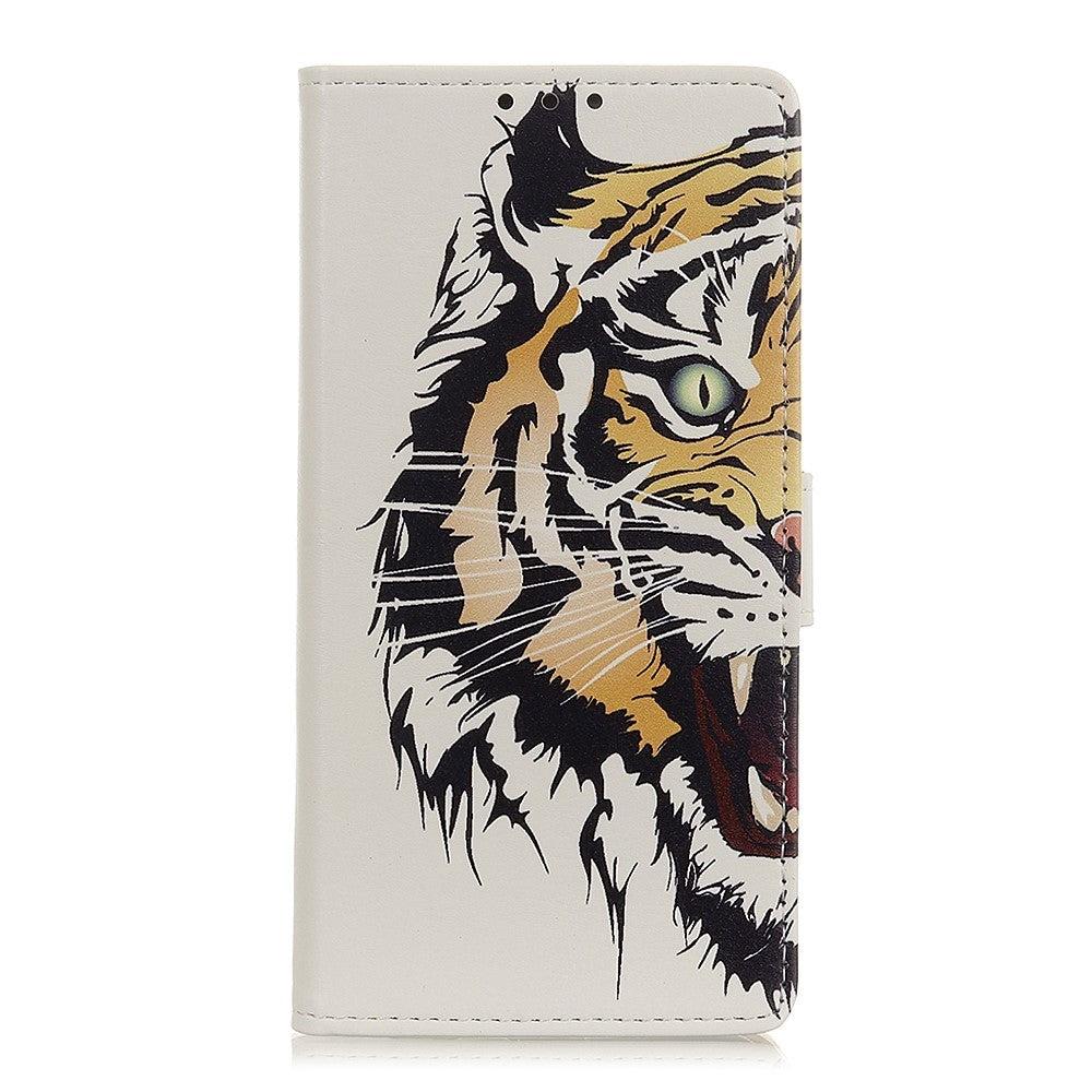 Sony Xperia L4 Leather Wallet Case - Tiger and Wolf