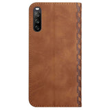 Sony Xperia 10 III PU Leather Flip Case with Card Holder - Brown