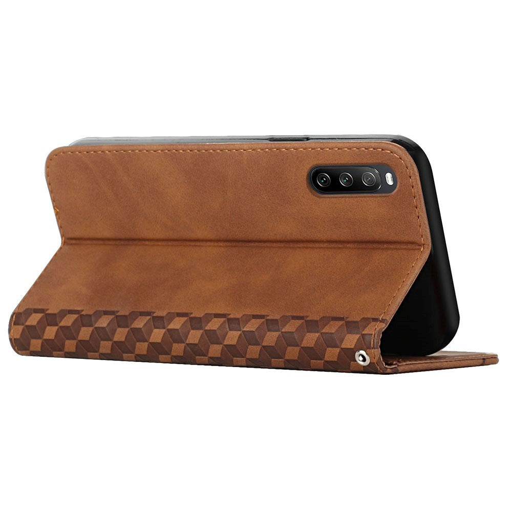 Sony Xperia 10 III PU Leather Flip Case with Card Holder - Brown