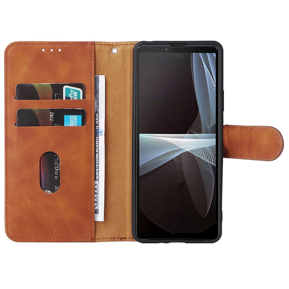 Sony Xperia 10 IV Soft Artificial Leather Wallet Case - Brown