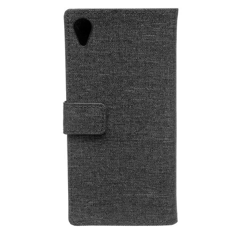 Sony Xperia L1 Cloth Texture Wallet Case Black