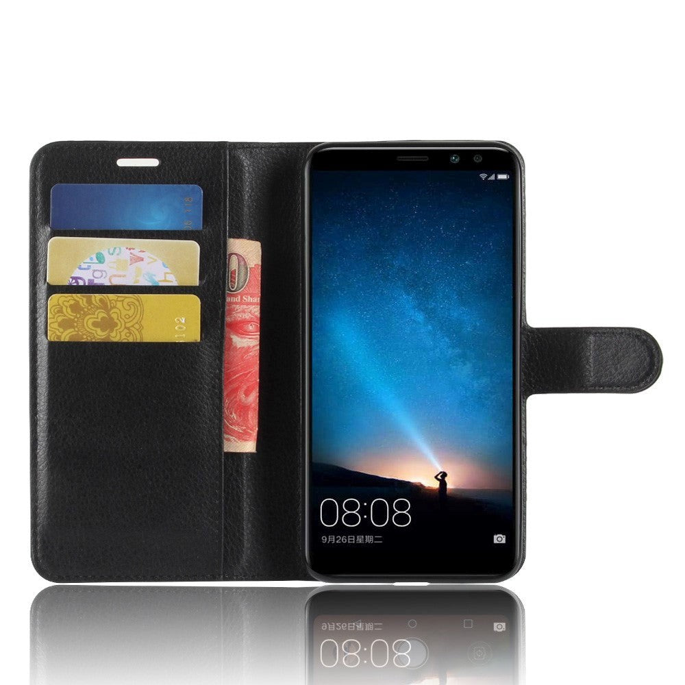 Huawei Mate 10 Lite Wallet Case Soft Pouch Leather Black