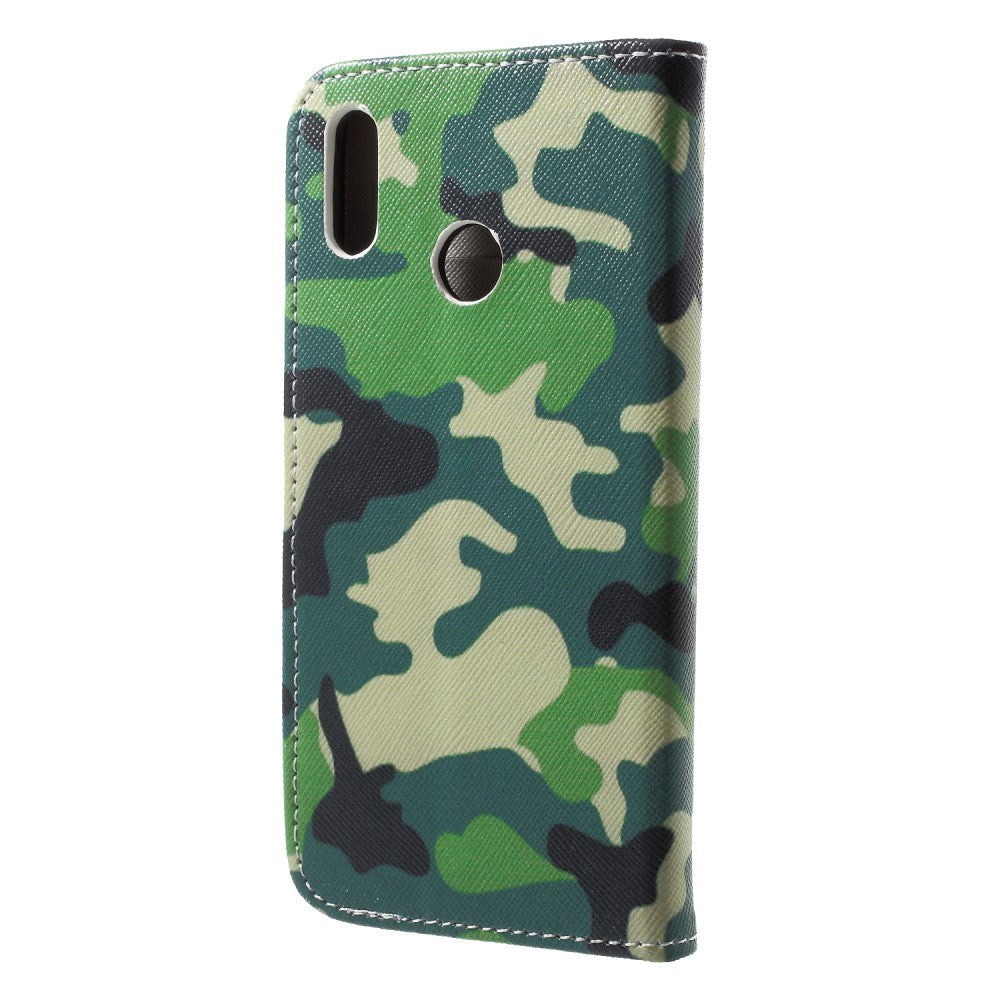 Huawei P20 Lite Leather Wallet Case & Print - Camouflage