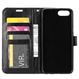 Huawei Y5 (2018) Neutral Leather Wallet Case Black