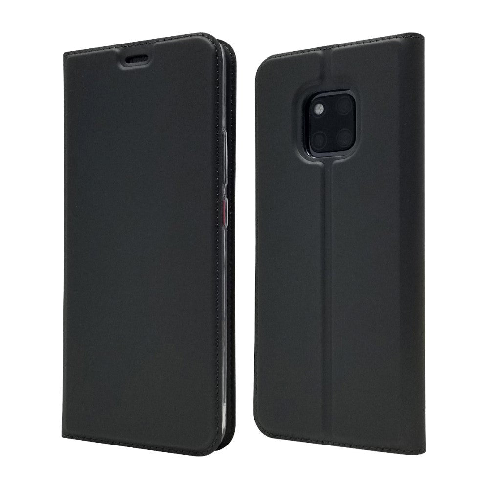 Huawei Mate 20 Pro Slim Leather Case w. Card Holder - Black