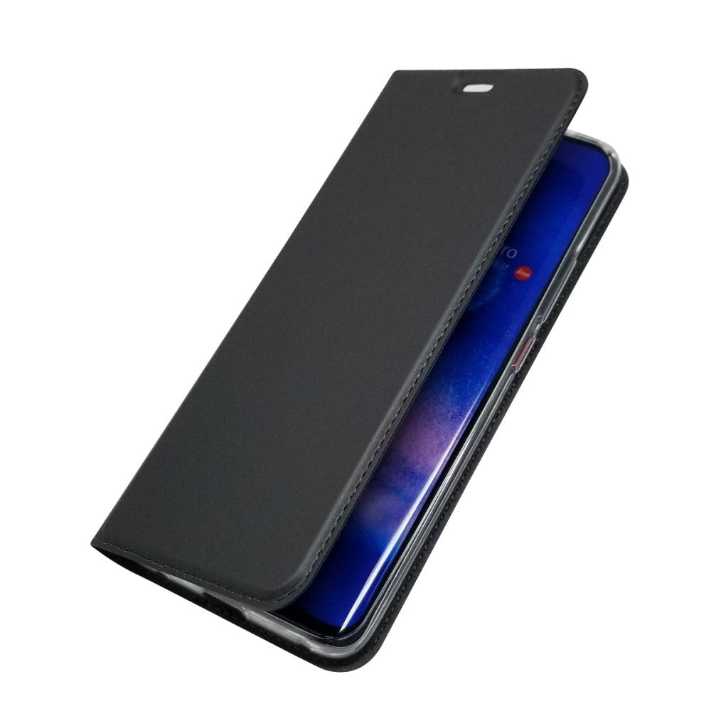 Huawei Mate 20 Pro Slim Leather Case w. Card Holder - Black