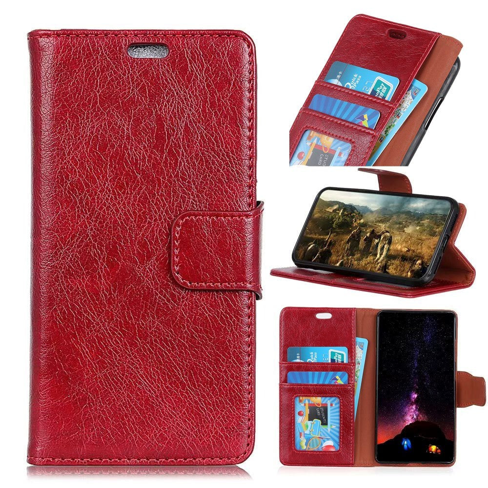 Huawei P Smart (2019) / Huawei Honor 10 Lite Shiny Leather Wallet Case Red