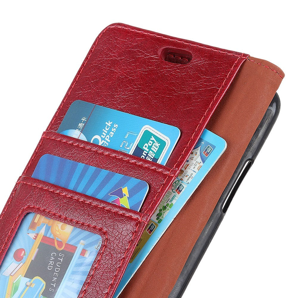 Huawei P Smart (2019) / Huawei Honor 10 Lite Shiny Leather Wallet Case Red