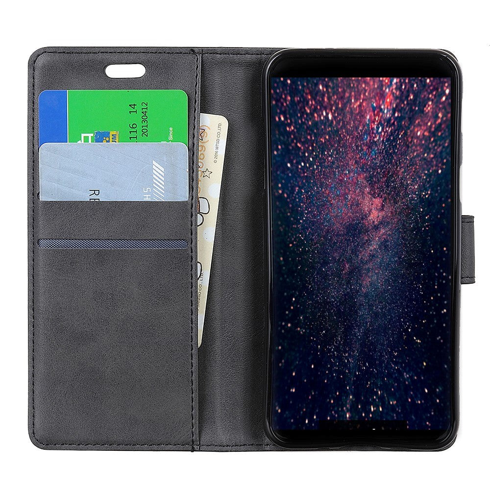 Huawei P30 Pro Matte Leather Wallet Case Black