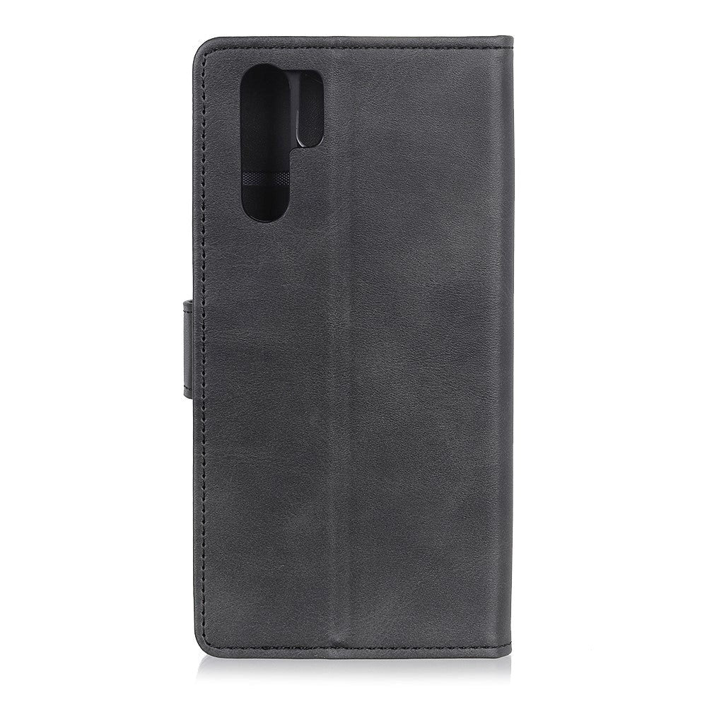 Huawei P30 Pro Matte Leather Wallet Case Black