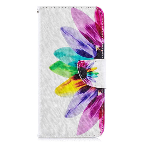 Huawei Y6 / Y6s (2019) Leather Wallet Case - Rainbow Sunflower