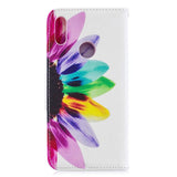 Huawei Y6 / Y6s (2019) Leather Wallet Case - Rainbow Sunflower