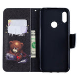 Huawei Y6 / Y6s (2019) Leather Wallet Case - Scary Bear