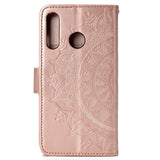 Huawei P30 Lite Leather Wallet Case - Mandala Pattern Rose Gold