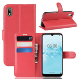 Huawei Y5 (2019) Litchi Leather Wallet Case - Red